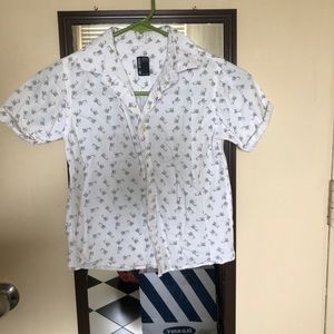 🌺 NO RETREAT Boys Short Sleeve Button Down Shirt
